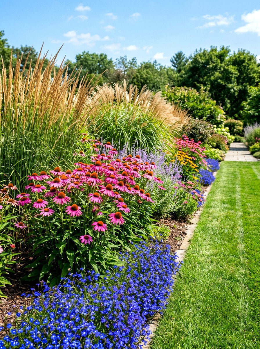 Layered Perennial Border - 30 flower bed landscaping ideas