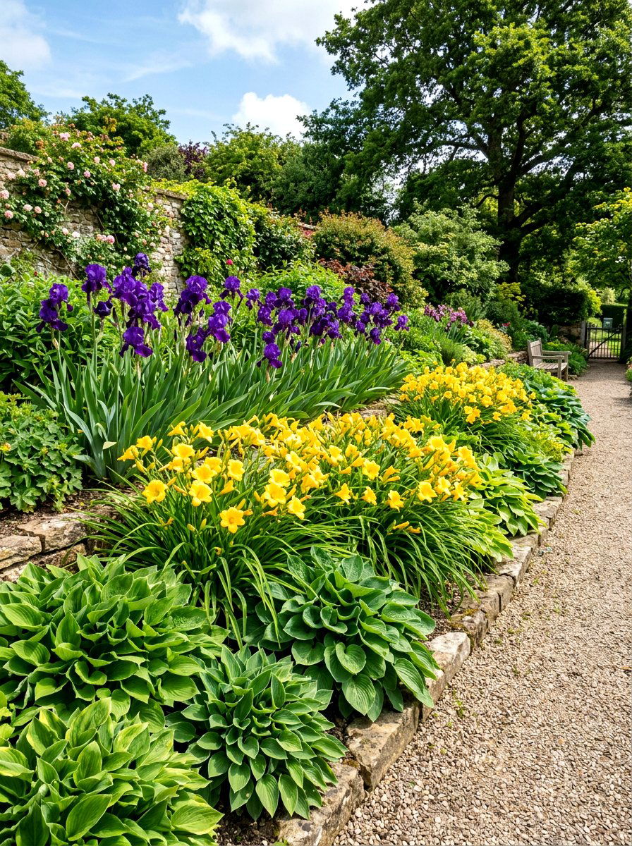 Layered Perennial Flower Bed - 30 budget flower bed ideas
