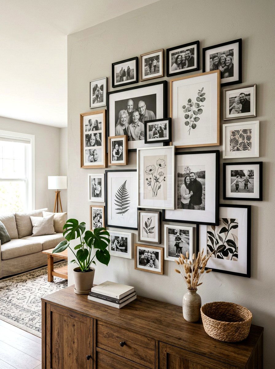 Layered Picture Frame - 30 glass cabinet decor ideas