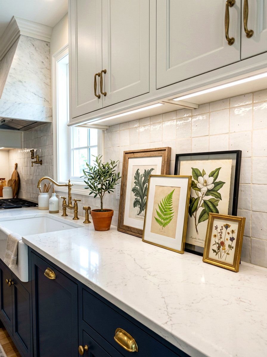 Layered Picture Frames - 30 kitchen counter decor ideas