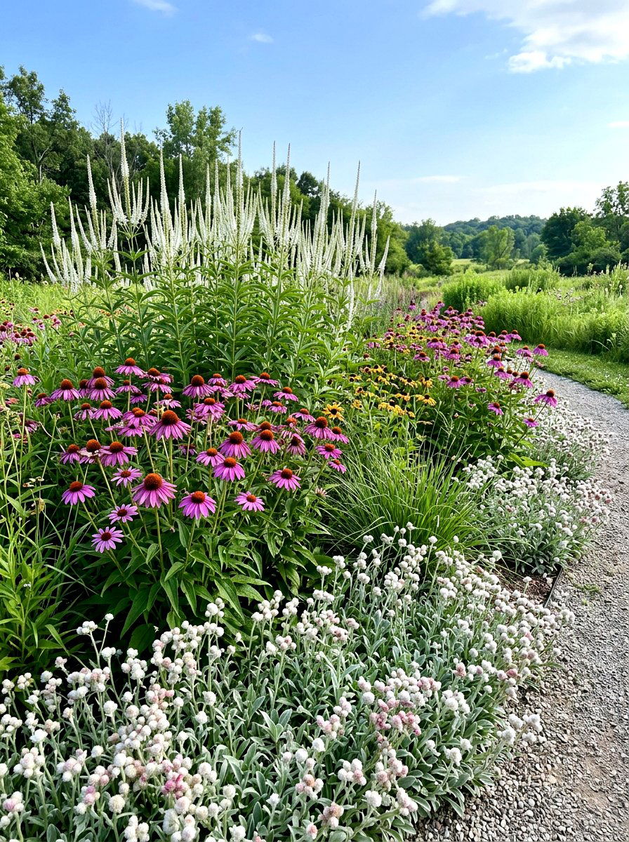 Layered Prairie Plant Bed - 30 prairie front yard landscaping ideas