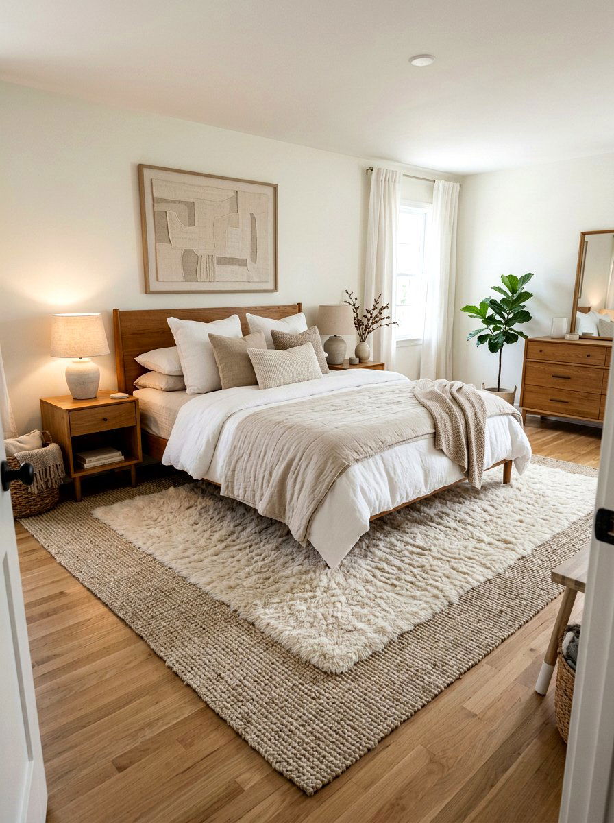 Layered Rug Bedroom - 30 quiet luxury master bedroom ideas