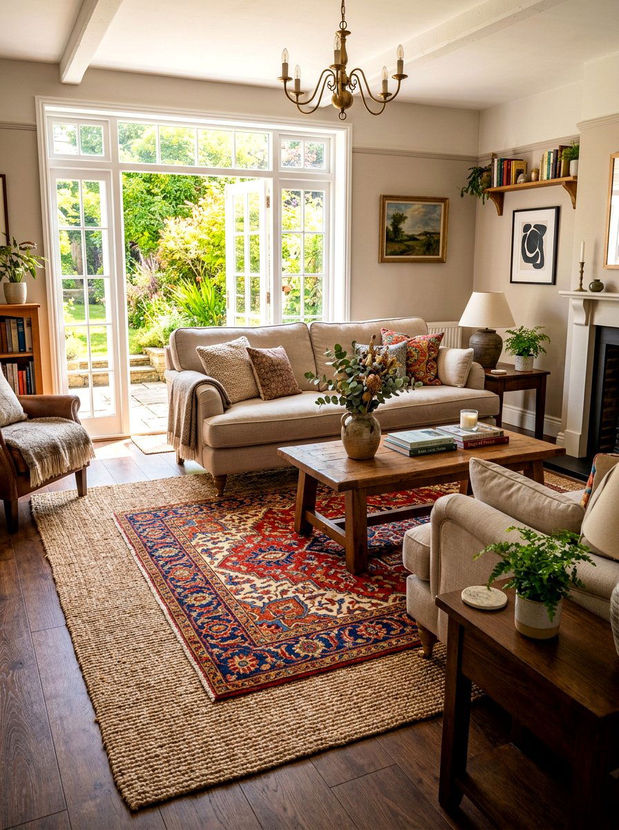 Layered Rug Living Room - 30 French country living room ideas