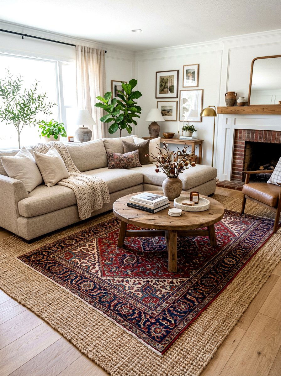 Layered Rugs Living Room - 30 editorial living room ideas