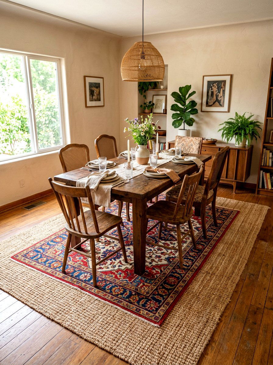 Layered Rugs Under Dining Table - 30 dining room rug placement ideas