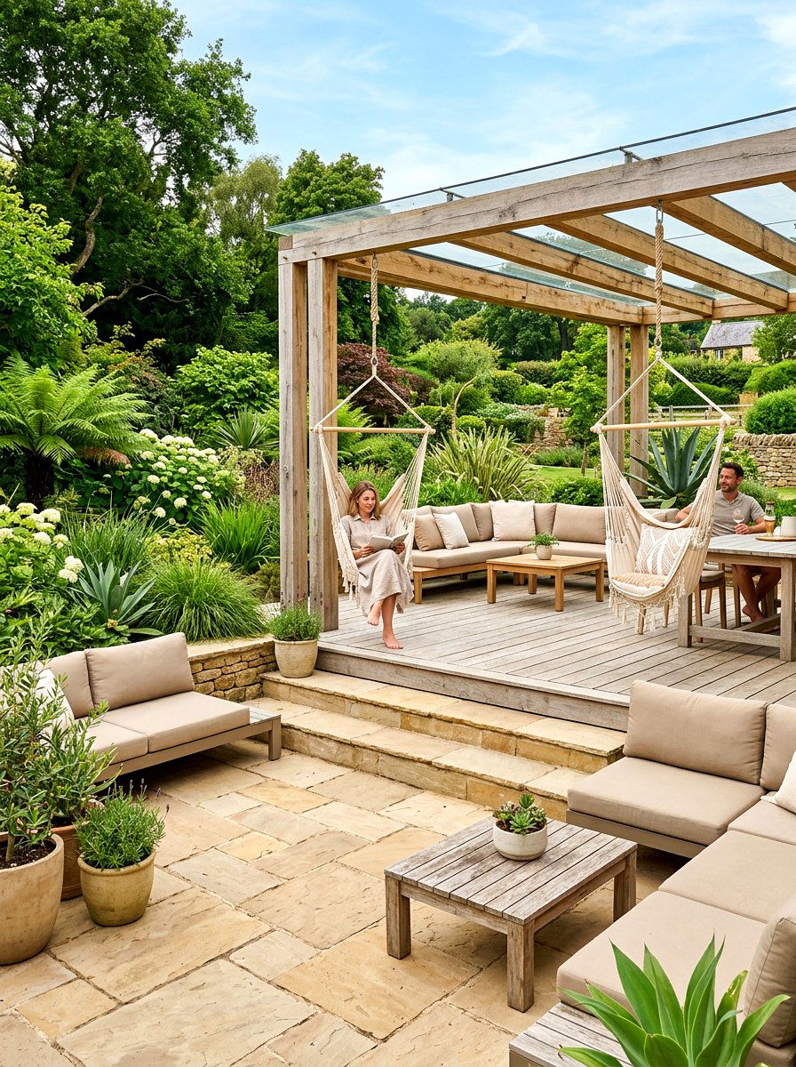 Layered Sand Toned Patio - 30 sand toned patio ideas