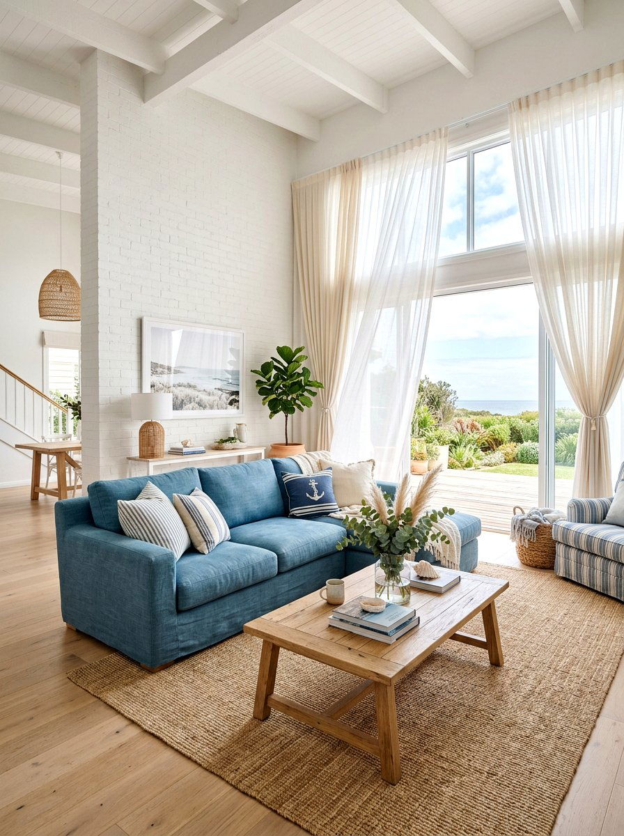 Layered Sheer Curtains - 30 statement drapes living room ideas