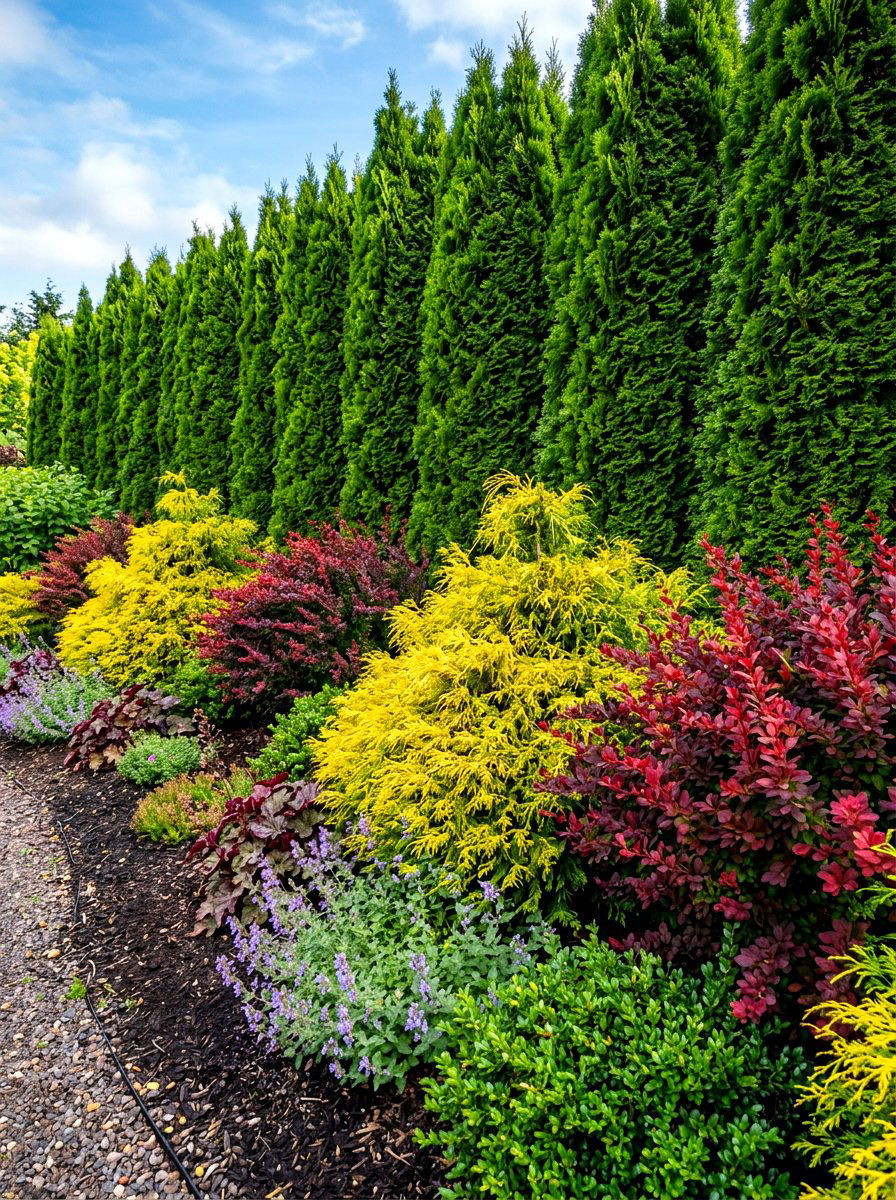 Layered Shrub Garden Border - 30 front yard border ideas