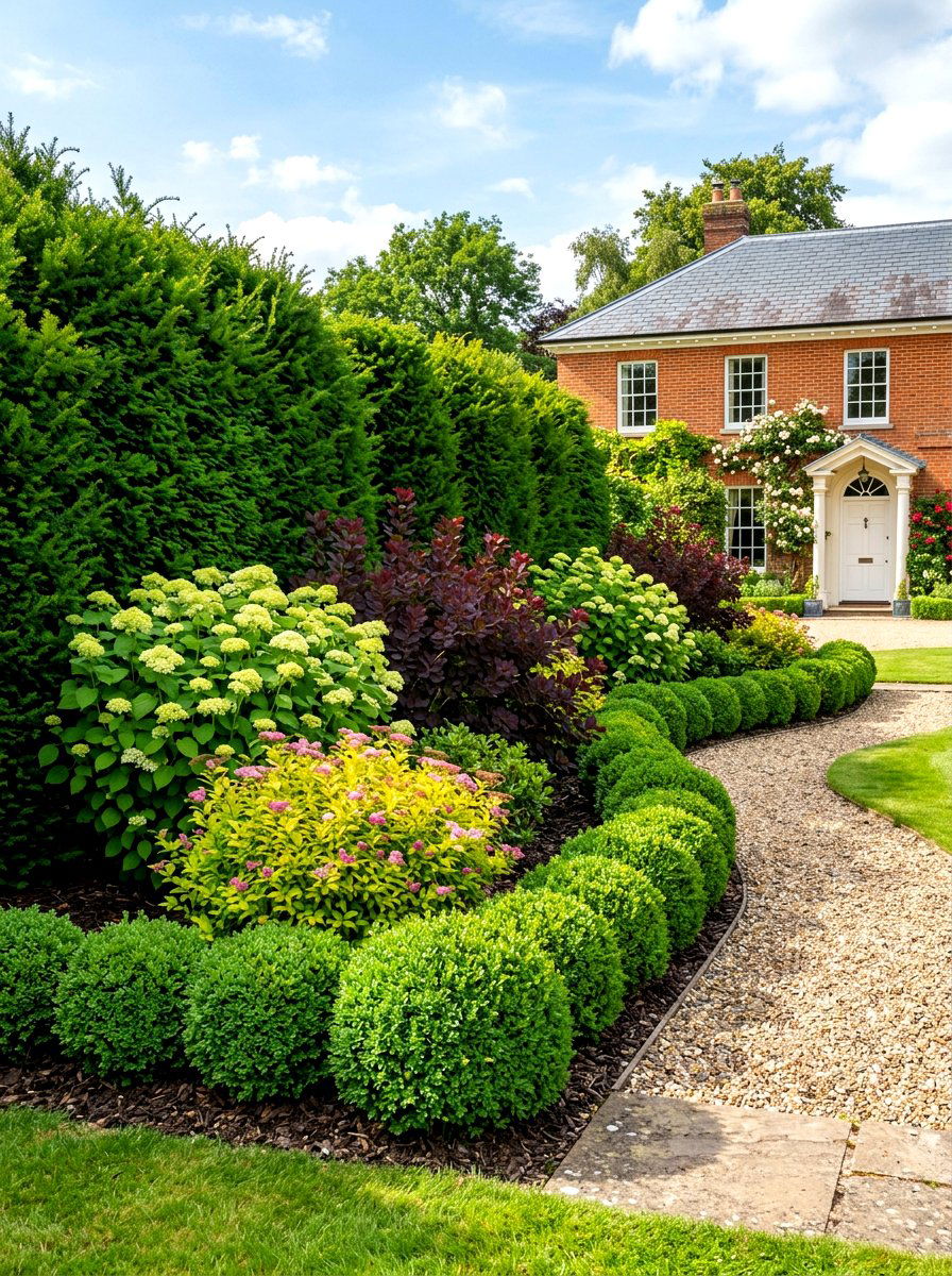 Layered Shrubbery Layout - 30 front lawn landscaping ideas