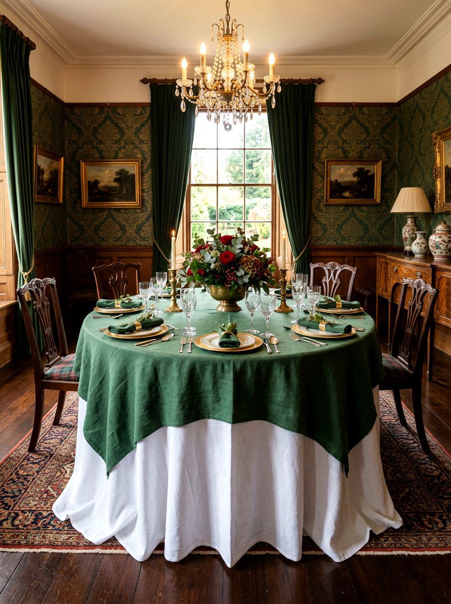 Layered Tablecloth - 30 winter dining table ideas