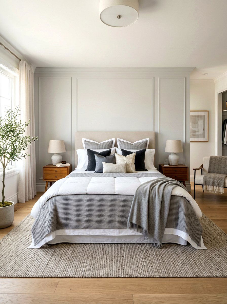 Layered Texture Bedding - 30 sanctuary bedroom ideas