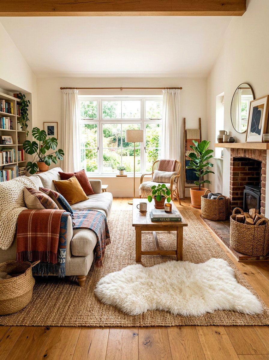 Layered Texture Living Room - 30 Nancy Meyers living room ideas