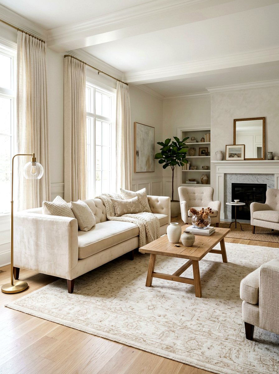 Layered Texture Living Room - 30 neutral living room ideas
