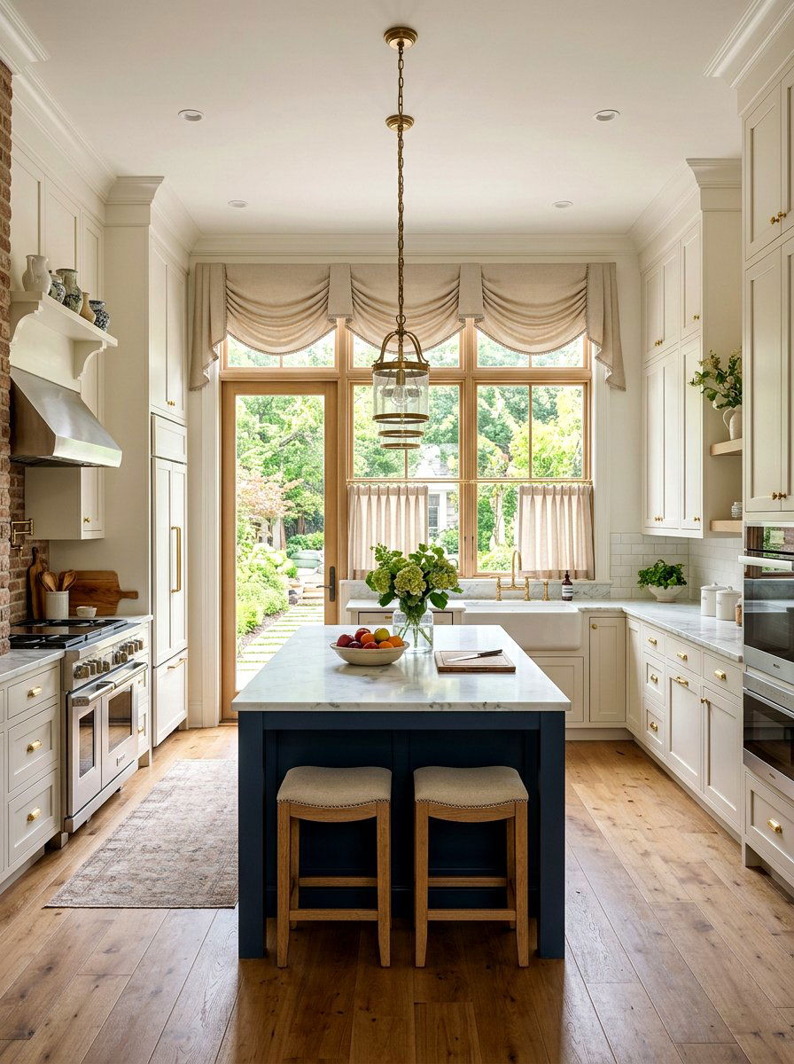 Layered Valance Cafe Curtain - 30 cafe curtain kitchen ideas