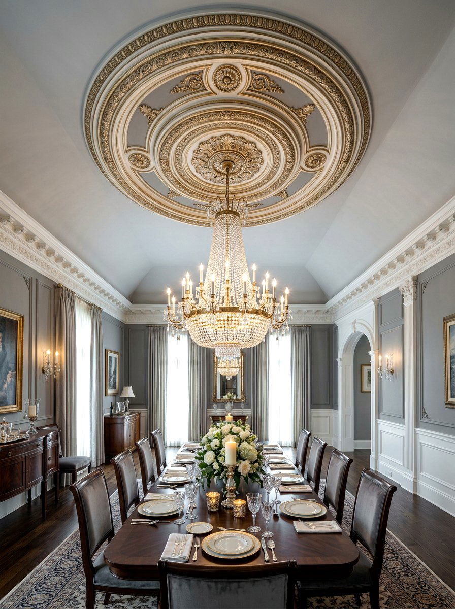 Layered ceiling medallion - 30 ceiling medallion ideas