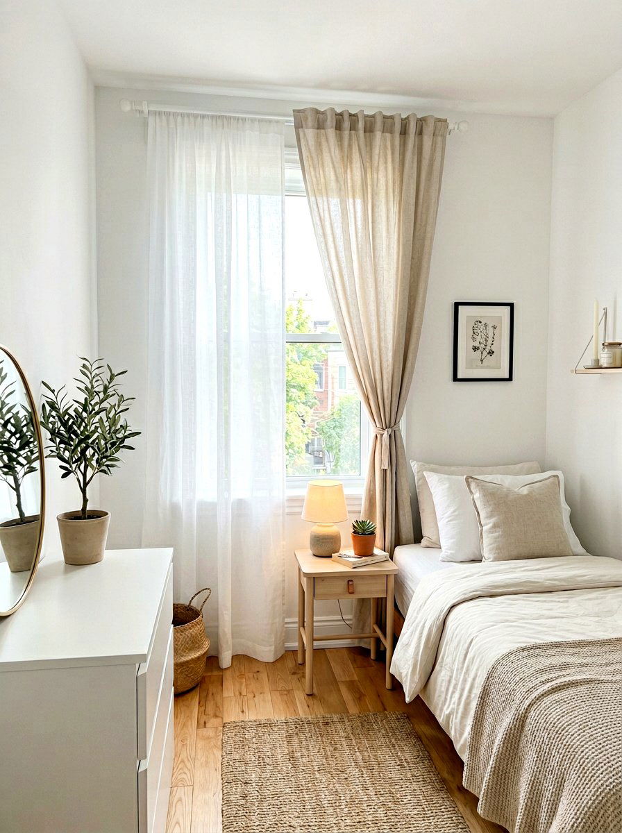 Layered curtains for small bedroom windows - 30 bedroom curtain layering ideas