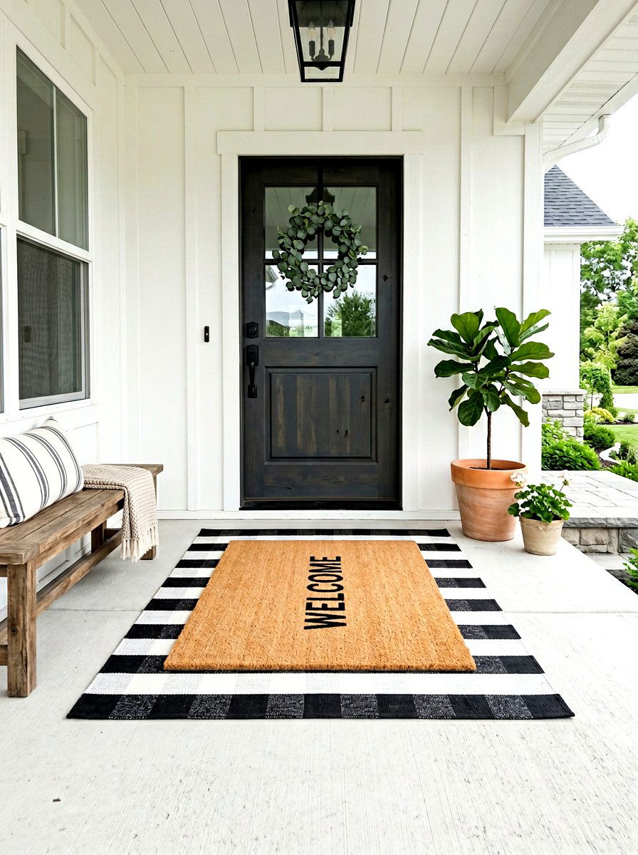 Layered door mats - 30 simple curb appeal ideas