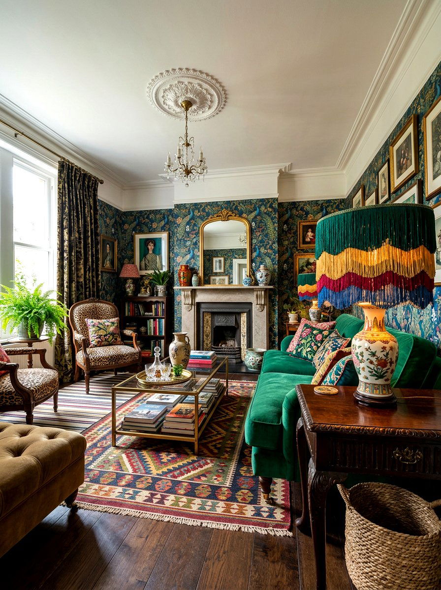 Layered fringe lamp shade - 30 fringed lamp shade ideas