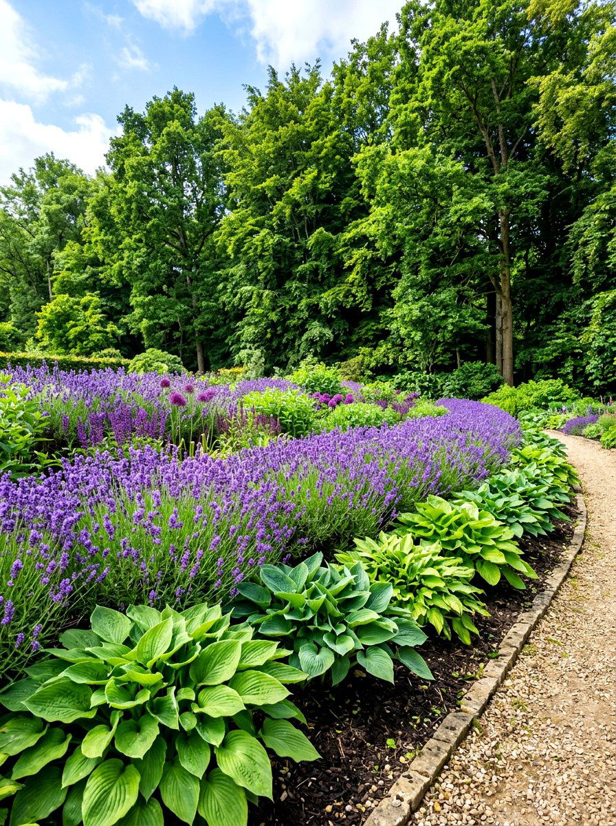 Layered garden planting bed - 30 long narrow backyard ideas