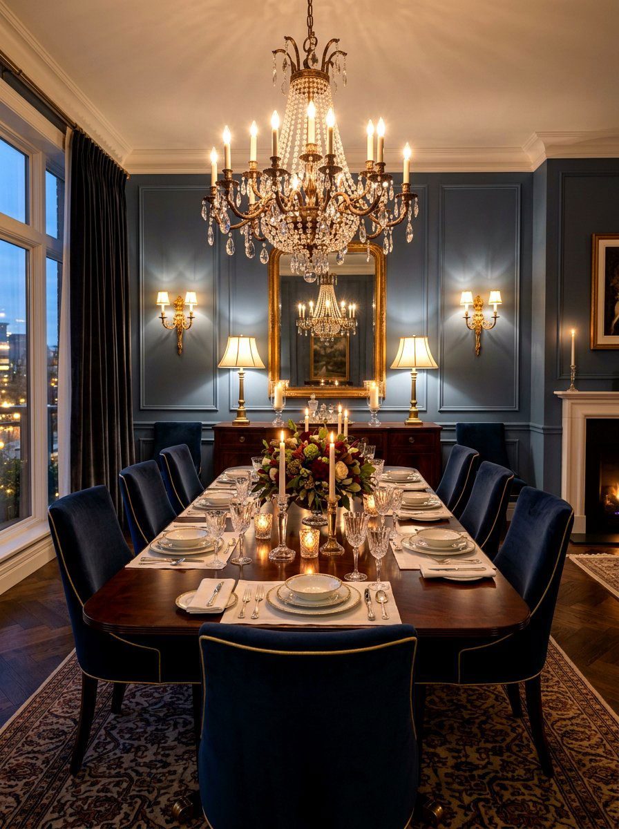Layered lighting dining room - 30 Nancy Meyers dining room ideas