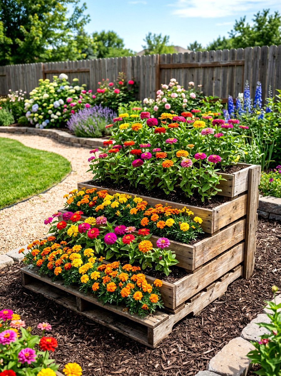 Layered pallet planter - 30 pallet planter ideas