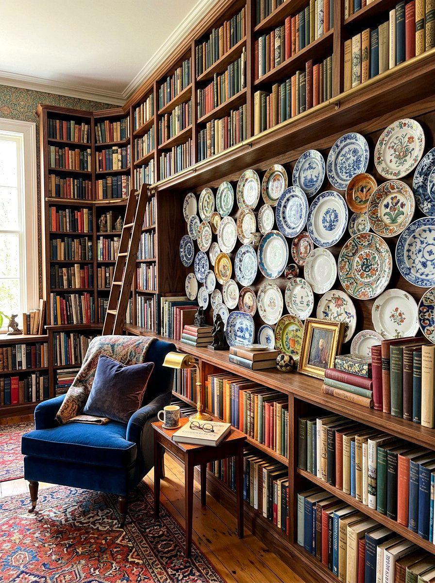 Layered plate display - 30 collected china wall ideas