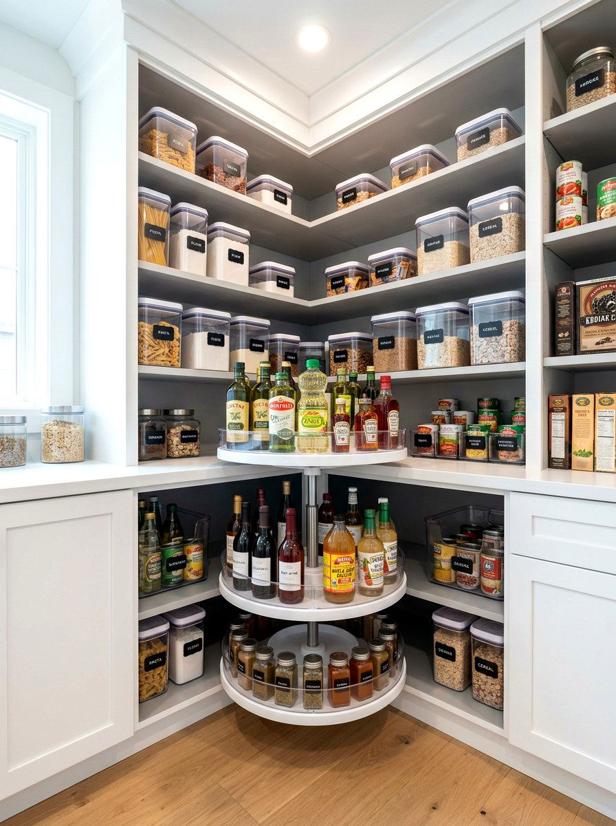 Lazy Susan Bins - 30 pantry basket organization ideas