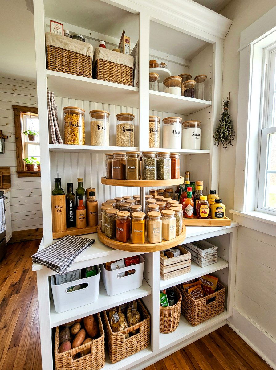 Lazy Susan Cabinet Spinner - 30 apartment organization reset ideas