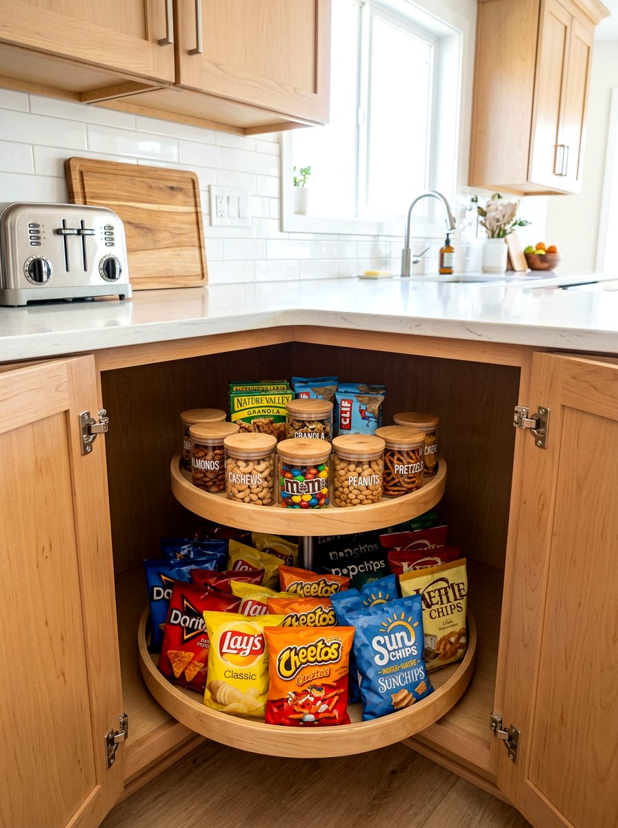 Lazy Susan Snack Center - 30 snack station ideas