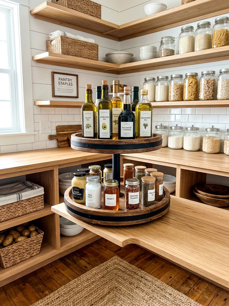 Lazy Susan Turntable - 30 organizing a tiny pantry ideas