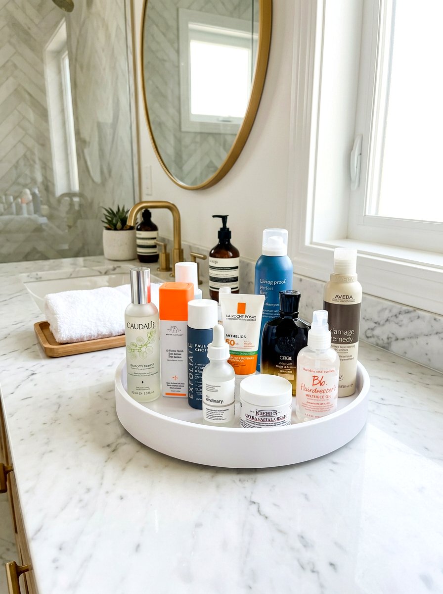 Lazy Susan Turntable Organizer - 30 under sink storage rental ideas