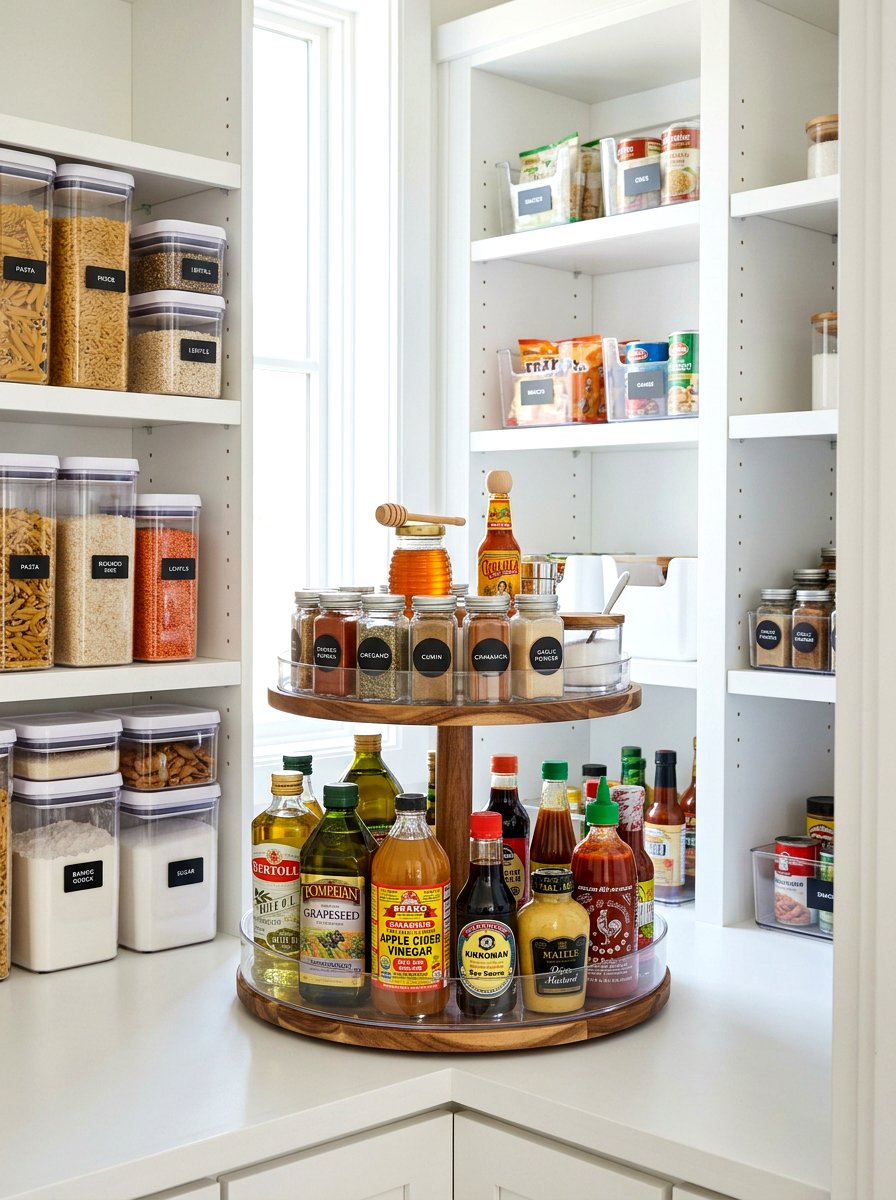 Lazy Susan Turntable Organizer - 30 pantry organization ideas