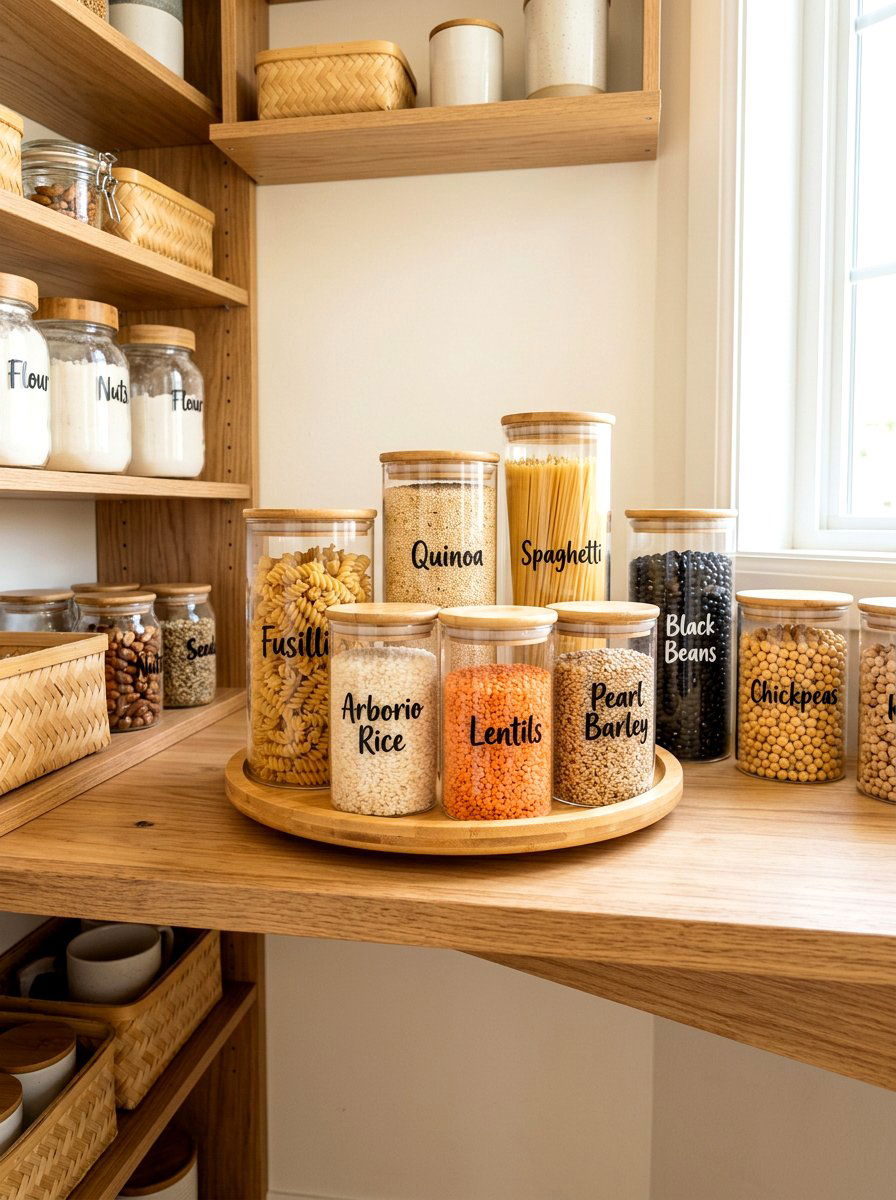 Lazy Susan for grains and pasta - 30 lazy Susan pantry ideas