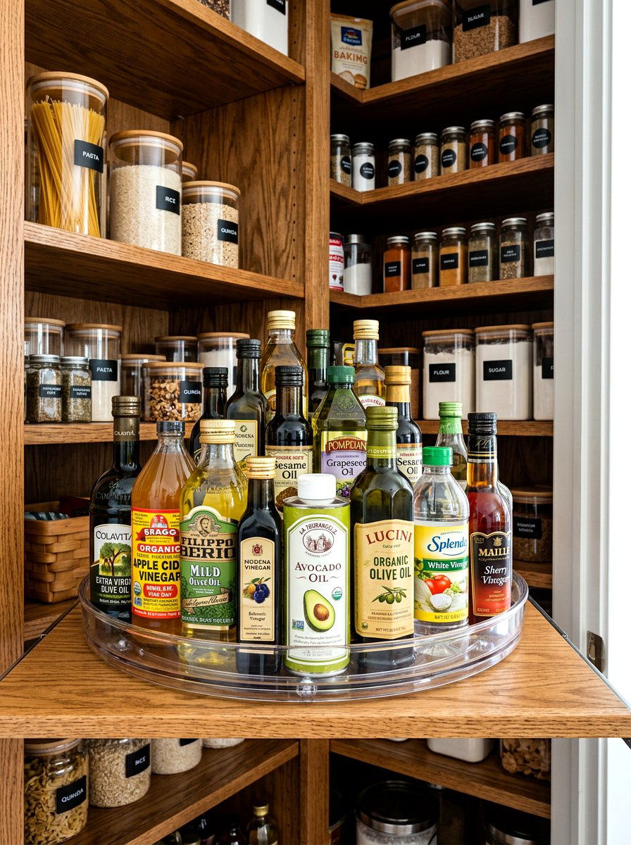 Lazy Susan turntable - 30 apartment kitchen storage ideas