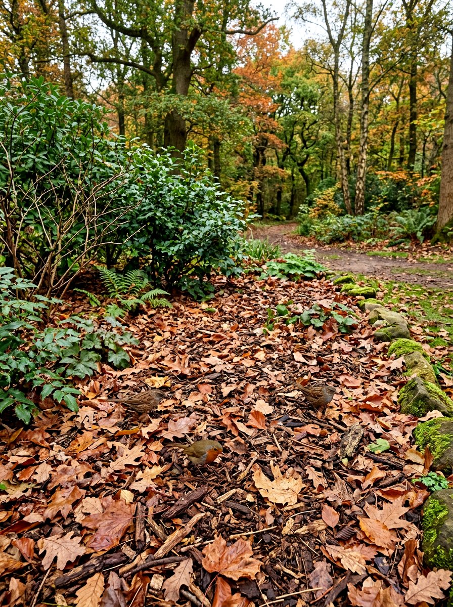 Leaf Litter Mulch Bed - 30 rewilded backyard ideas
