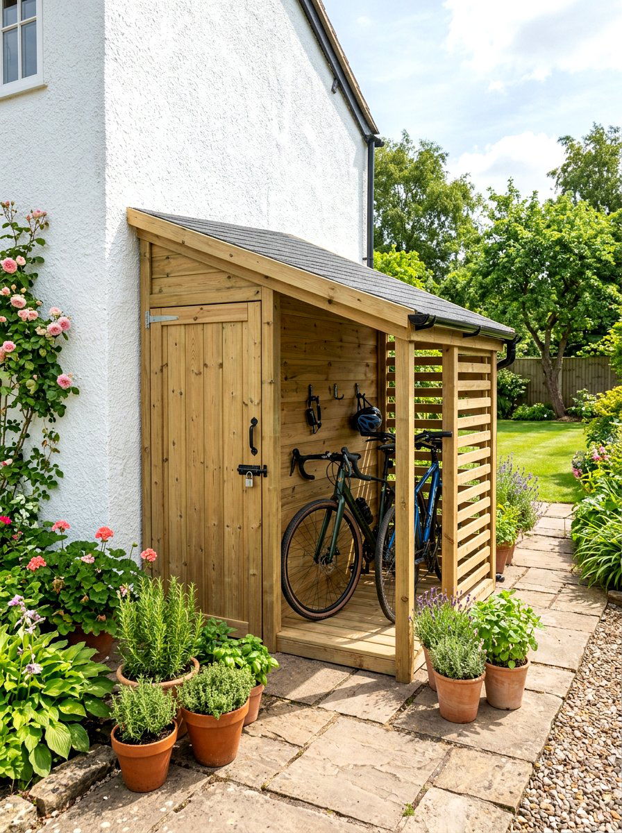 Lean To Bike Store - 30 bike storage shed ideas