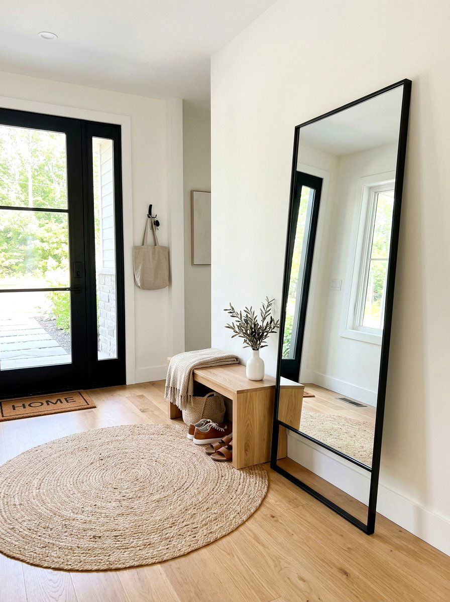 Leaner Floor Mirror Entryway - 30 antique mirror wall ideas