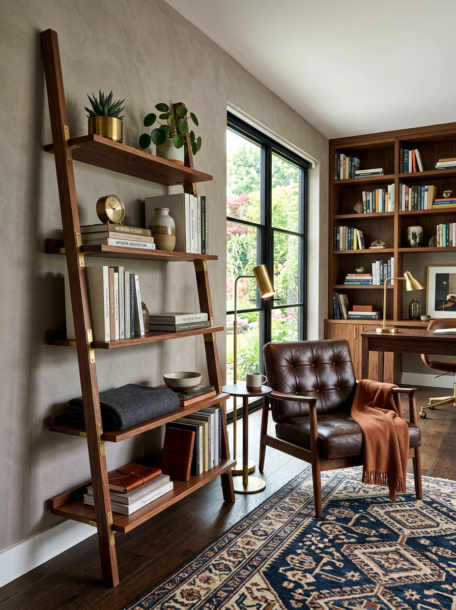 Leaning Ladder Shelf - 30 blanket ladder ideas