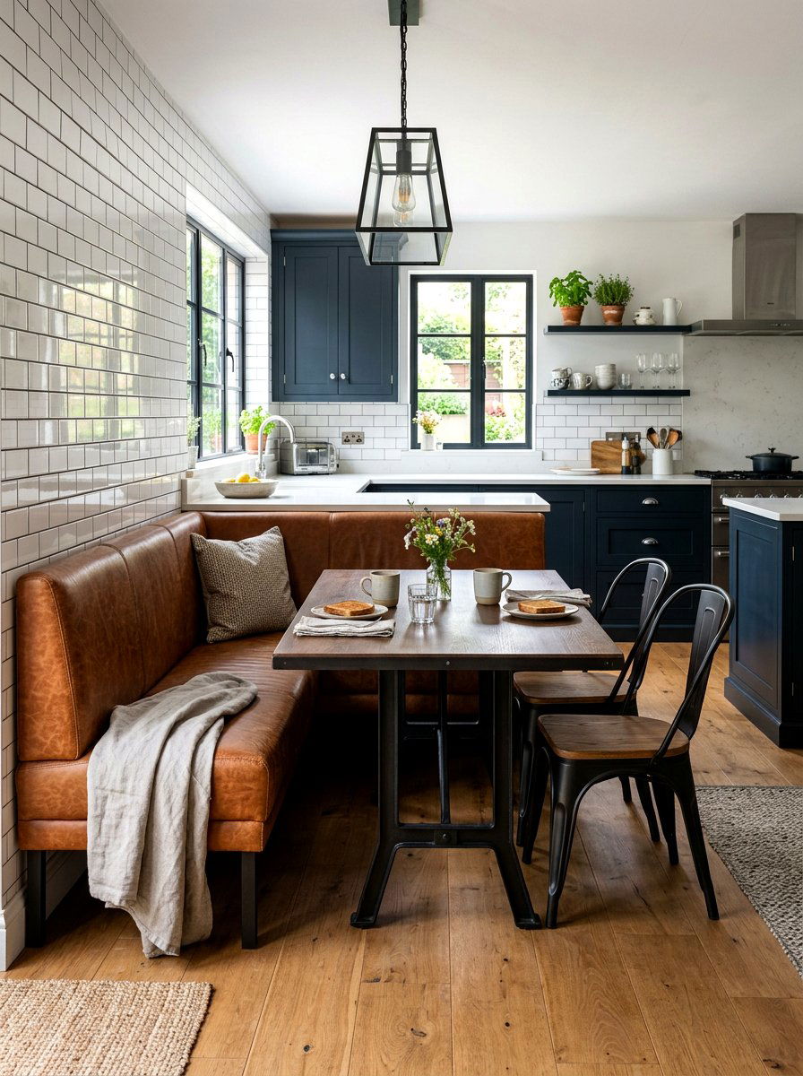 Leather Breakfast Nook Bench - 30 breakfast banquette kitchen ideas