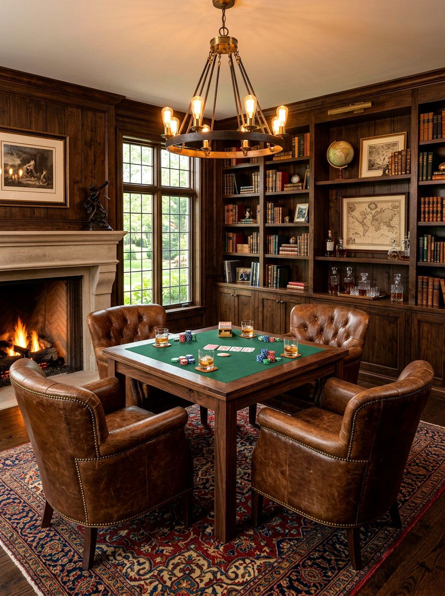 Leather Chair Den - 30 poker room ideas