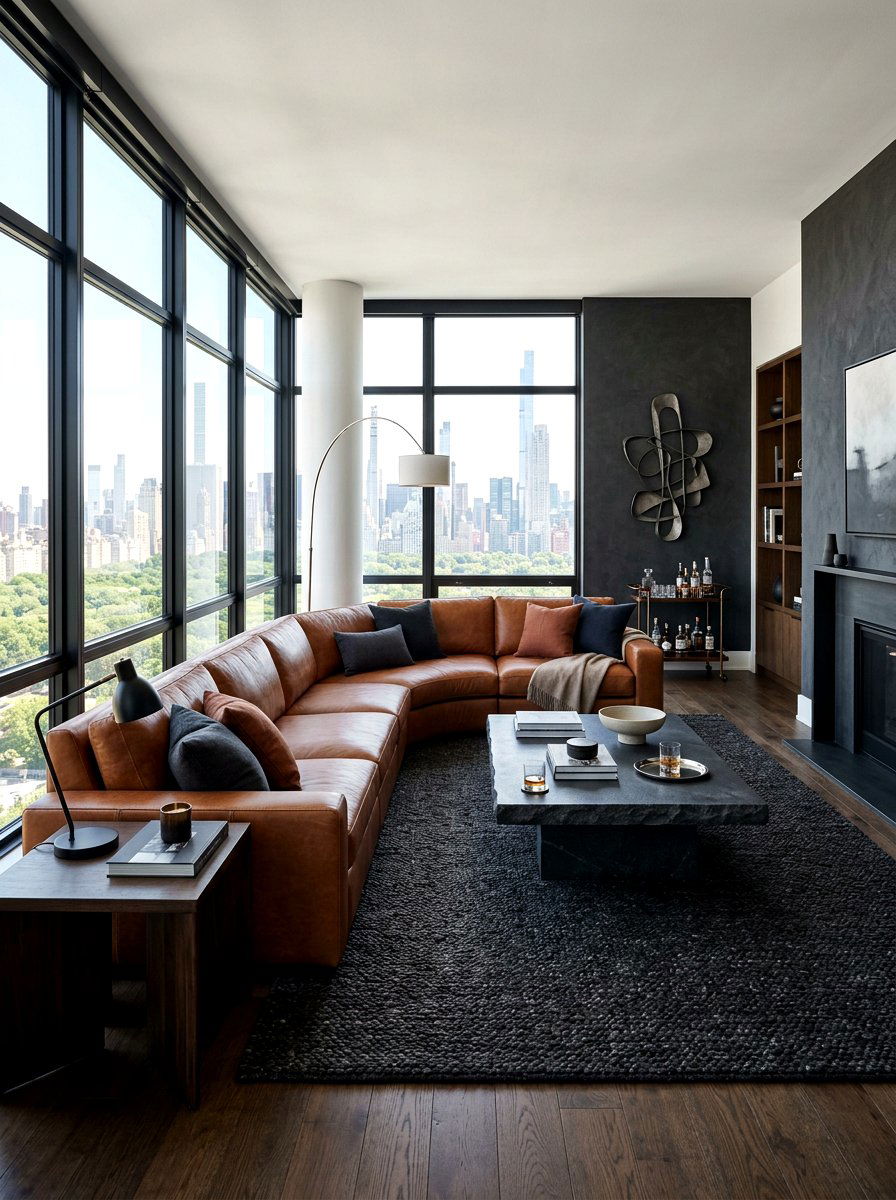 Leather Curved Sectional Living Room - 30 curved sectional living room ideas