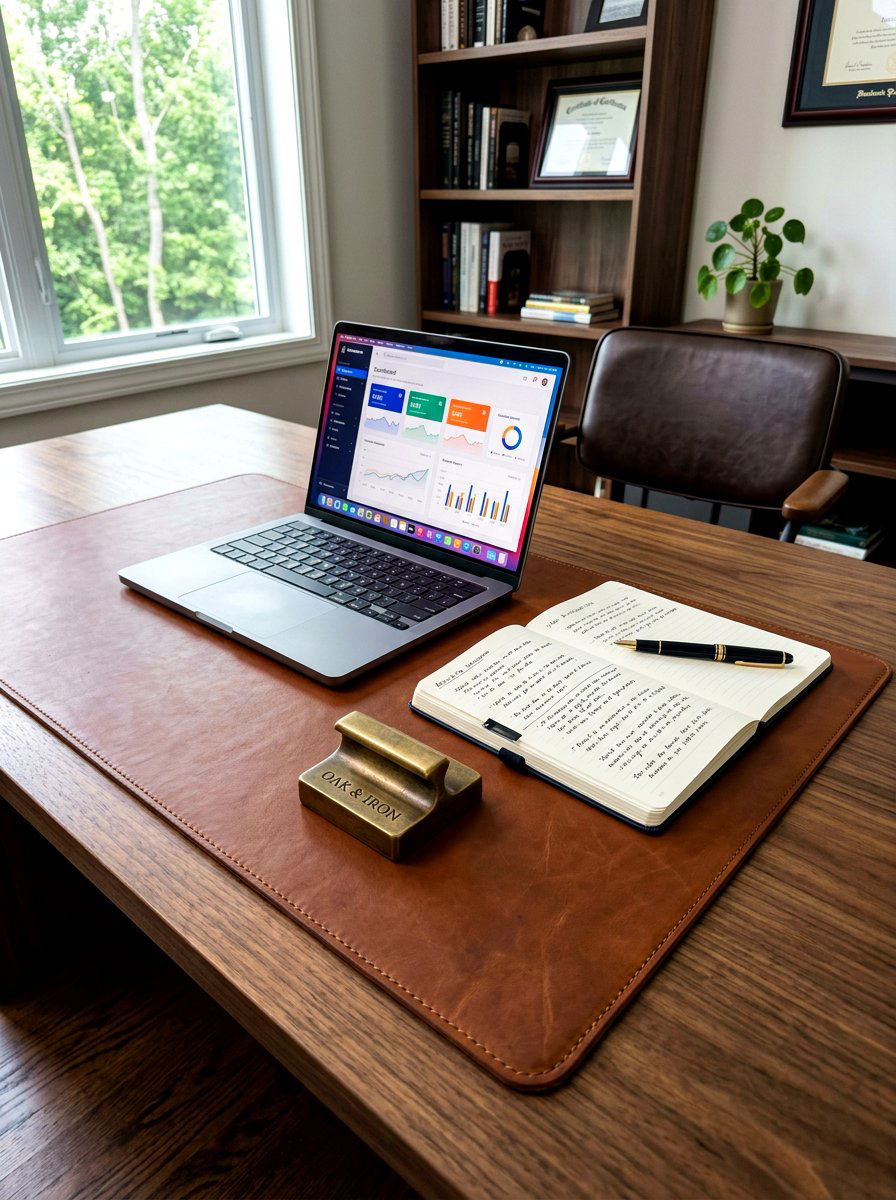 Leather Desk Mat - 30 friction maxxing office ideas