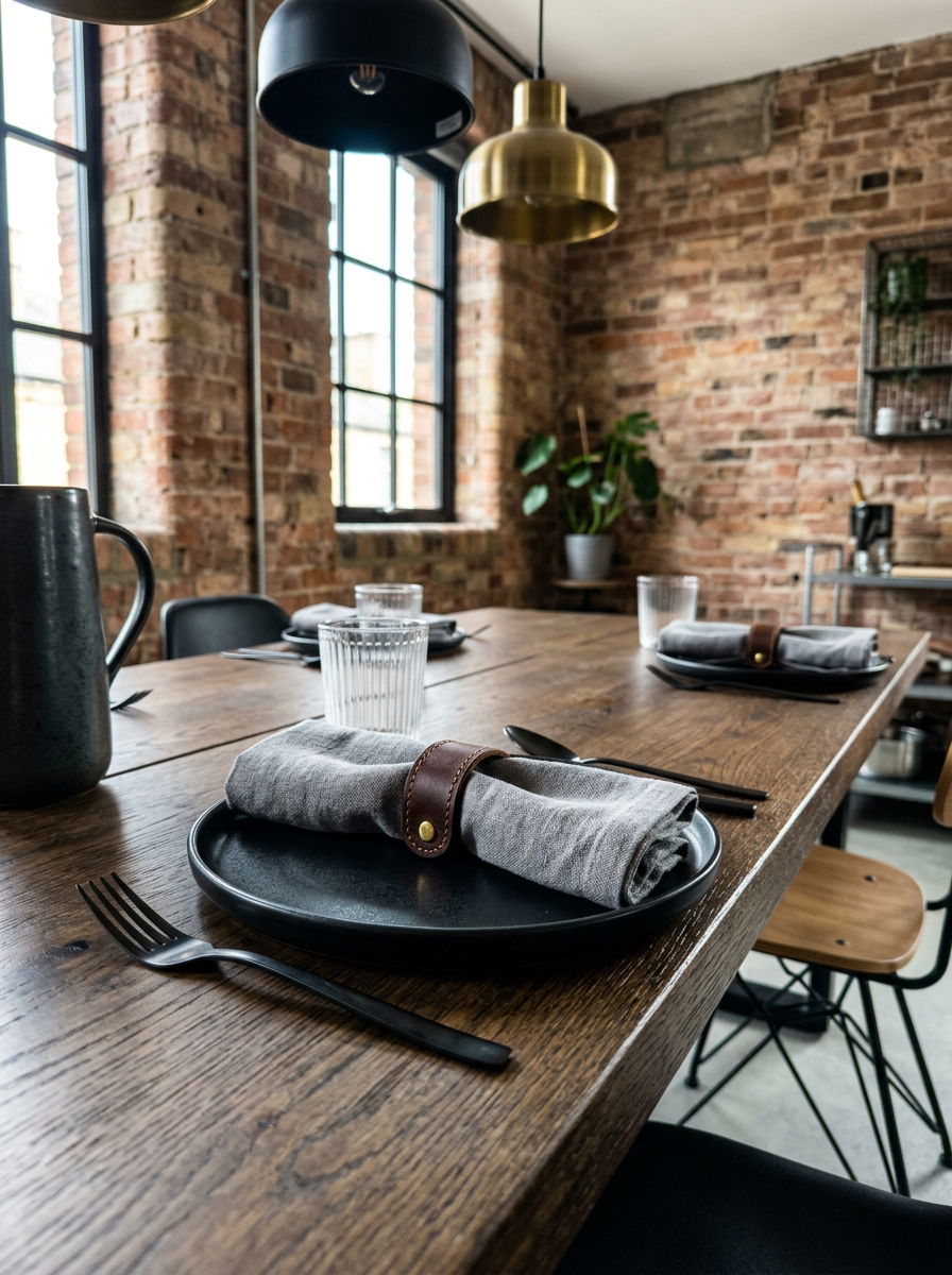 Leather Loop Napkin Ring - 30 napkin ring ideas
