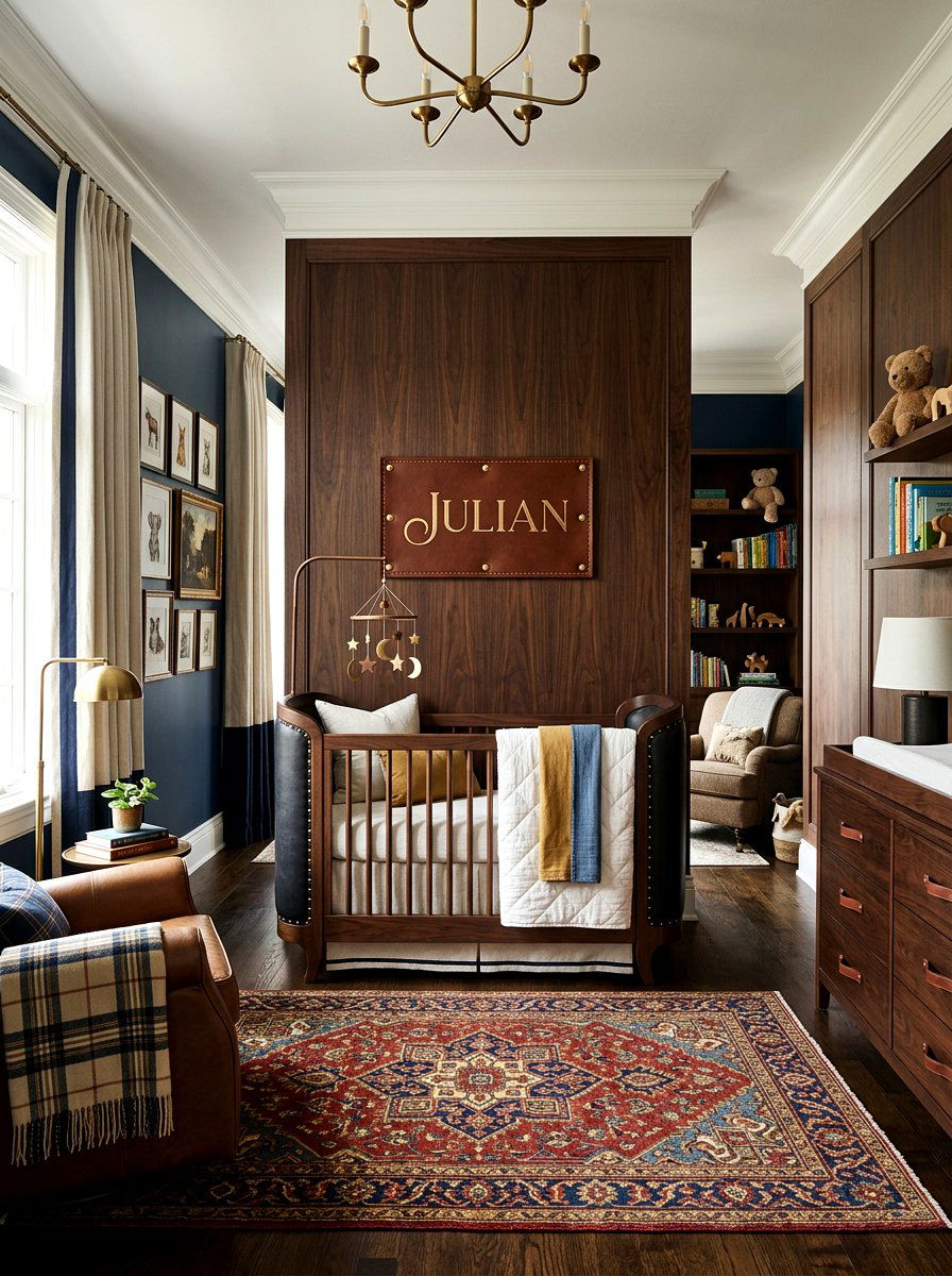 Leather Name Patch - 30 nursery name wall ideas