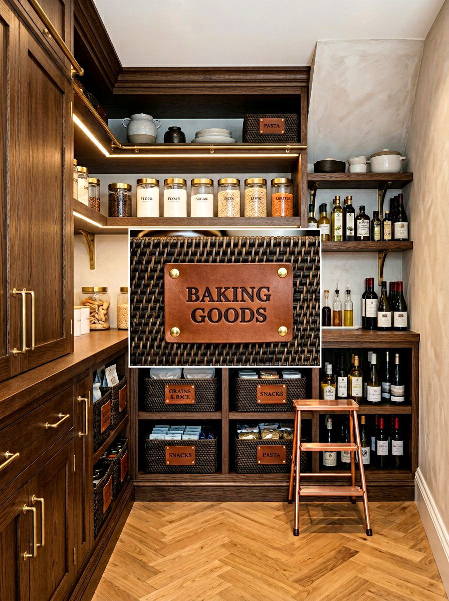 Leather Pantry Tags - 30 pantry label ideas