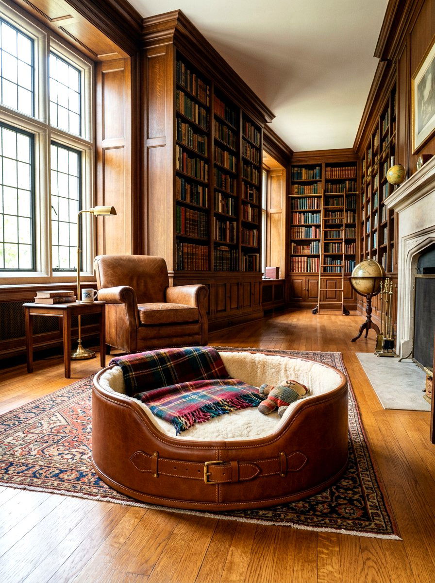 Leather Pet Bed - 30 pet basket styling ideas
