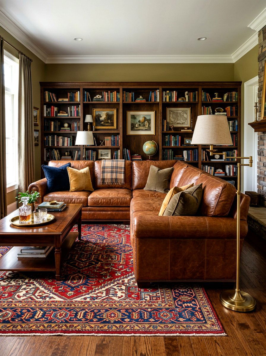 Leather Sectional - 30 family room sectional ideas
