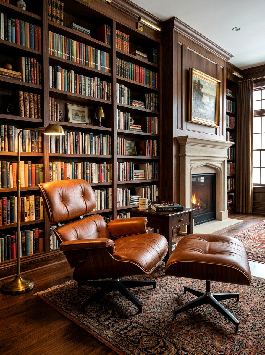 Leather Shell Lounge Chair - 30 cozy cocoon chair ideas