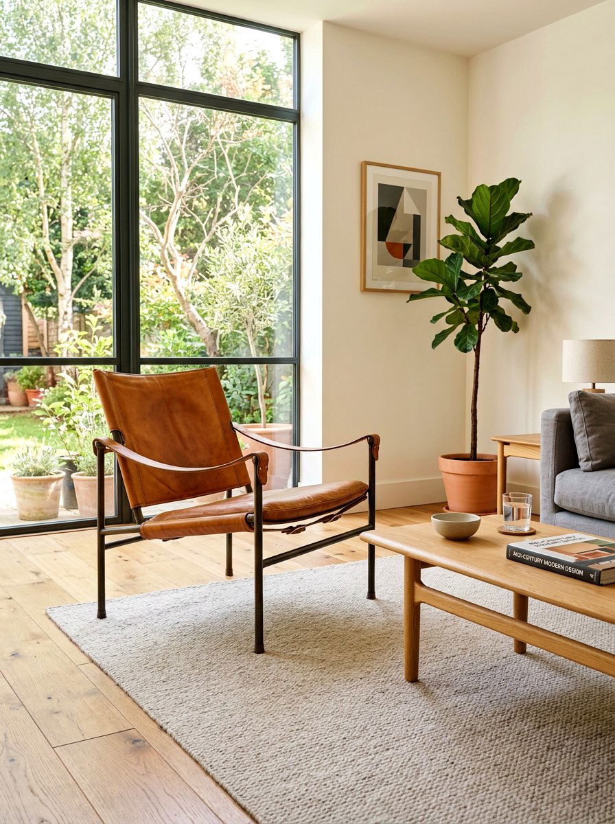 Leather Sling Chair - 30 California casual living room ideas