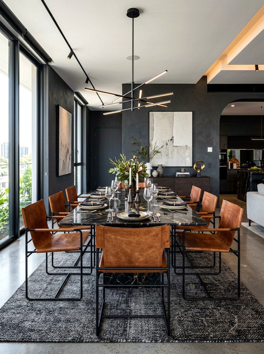 Leather Sling Chairs - 30 statement dining chairs ideas